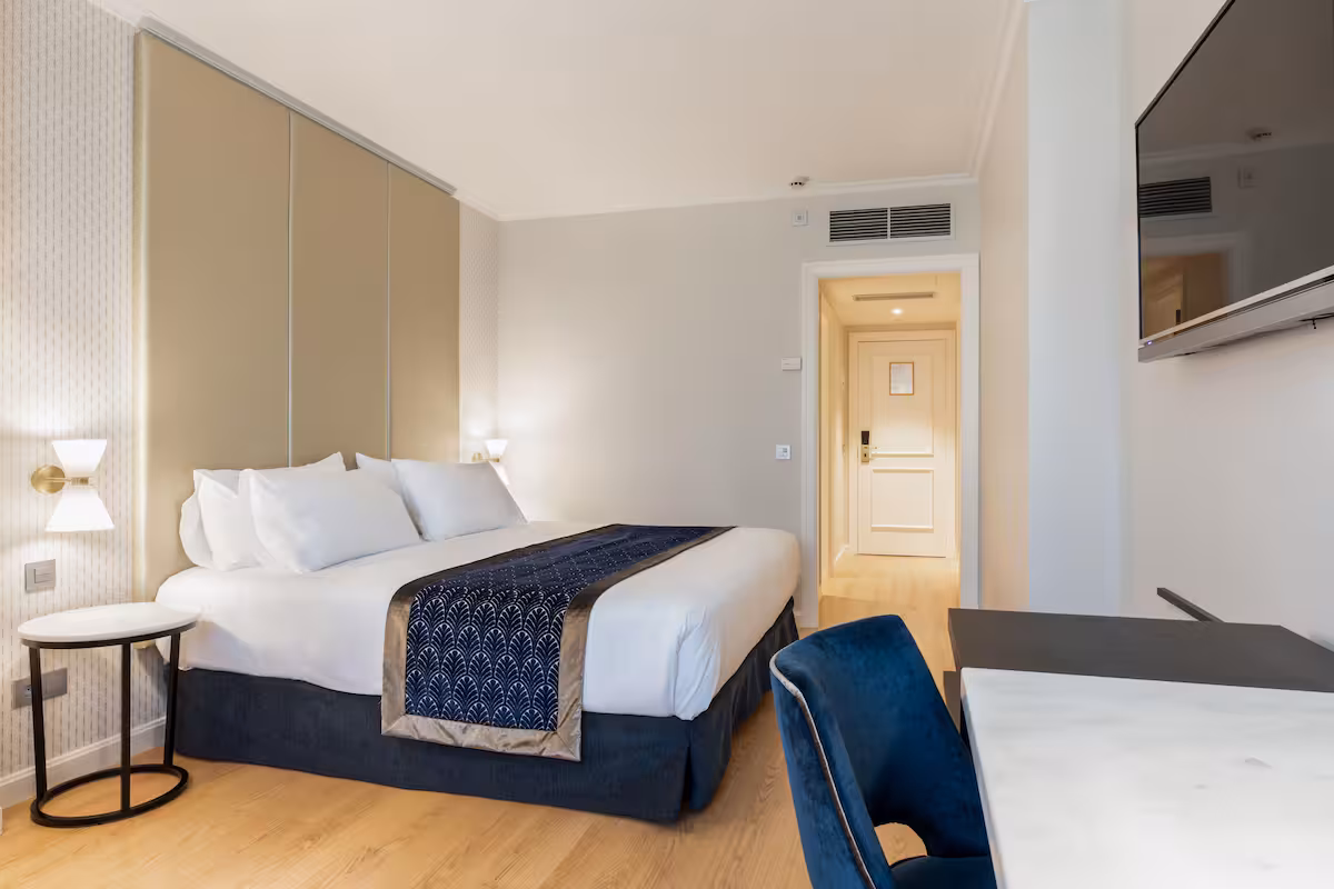 a white bed